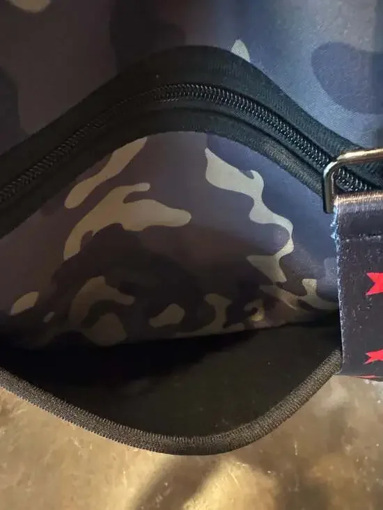 Julia Rose Camo Neoprene Crossbody Bag, Red Stripe & Star Strap - Picture 8 of 8